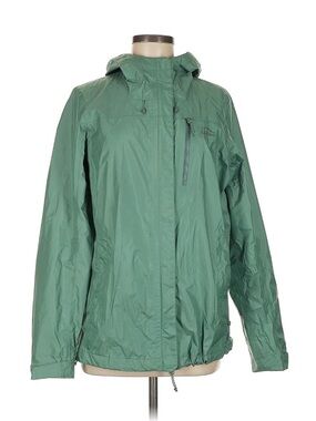 L.L. Bean Women's Green Hooded rain Jacket